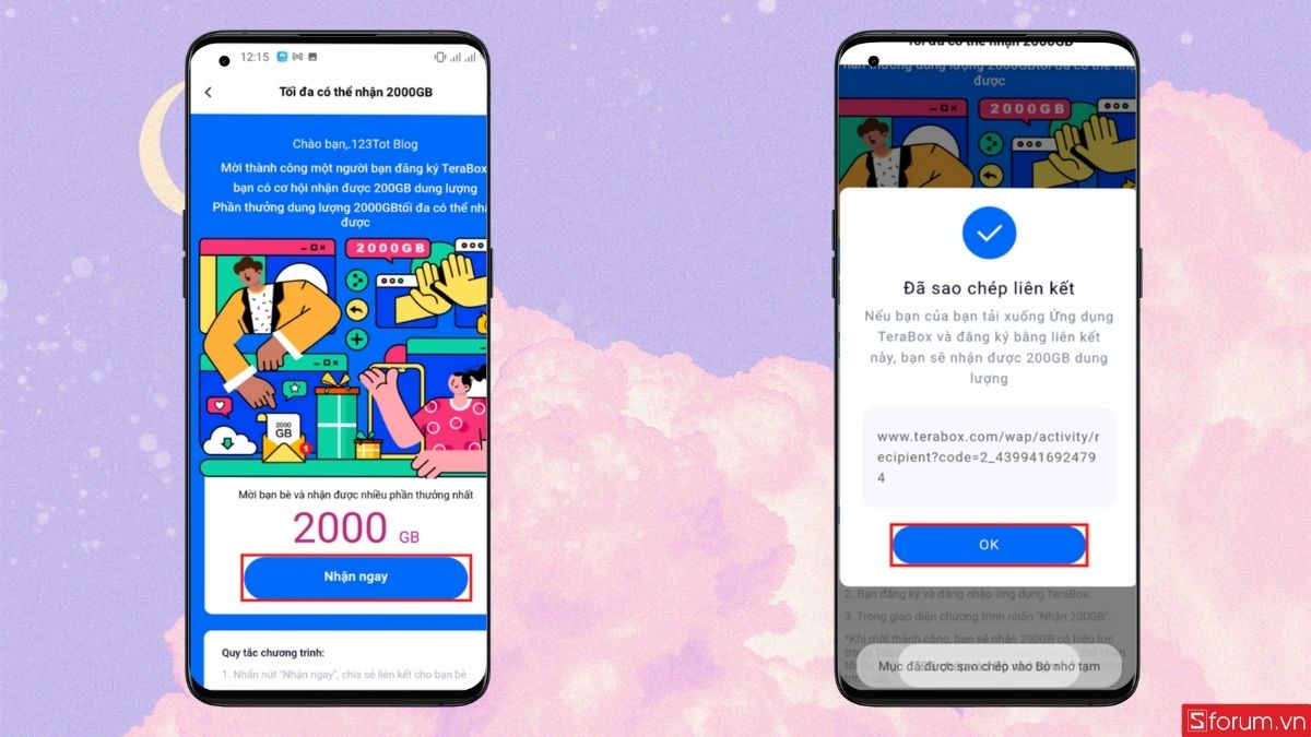 Tham gia chương trình nhận thêm dung lượng