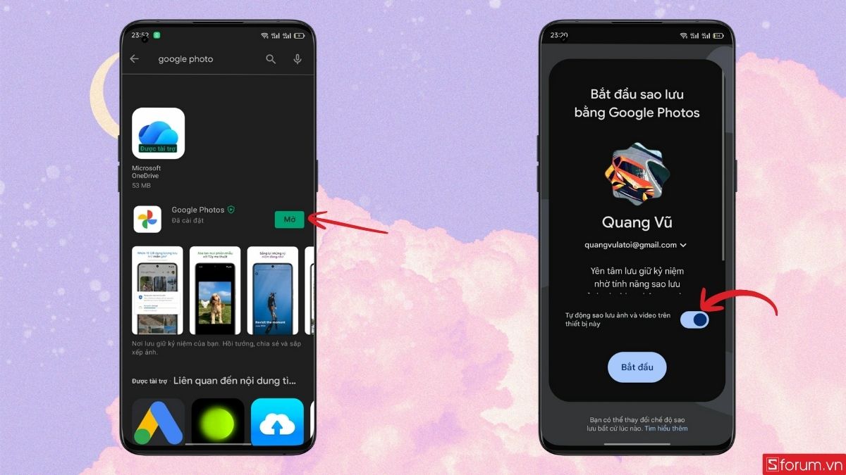 Bật sao lưu trên Google Photos