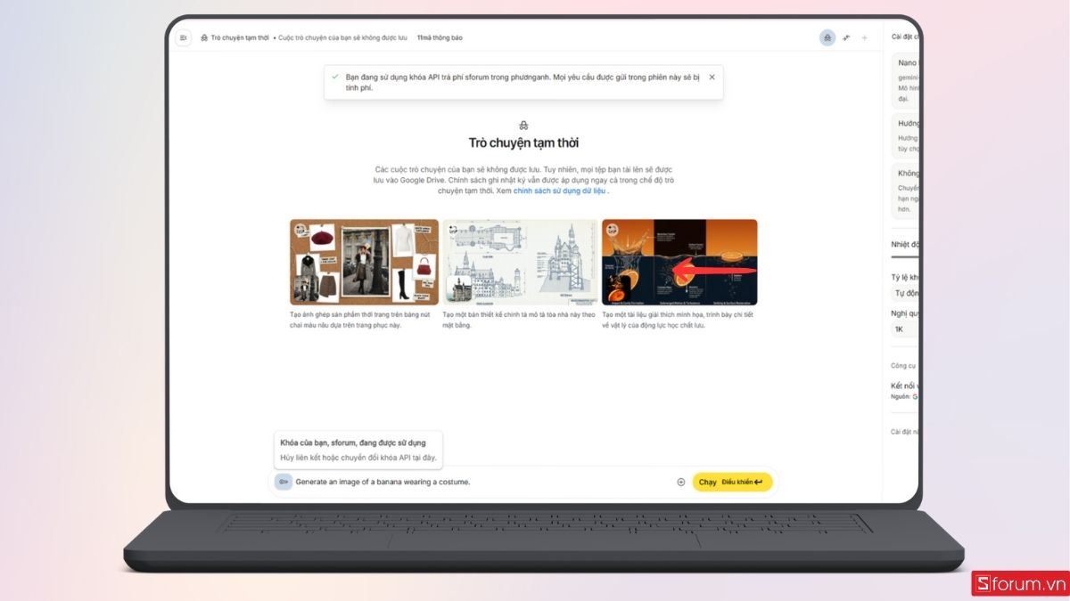 Hoàn tất liên kết với khóa API để dùng Nano Banana Pro
