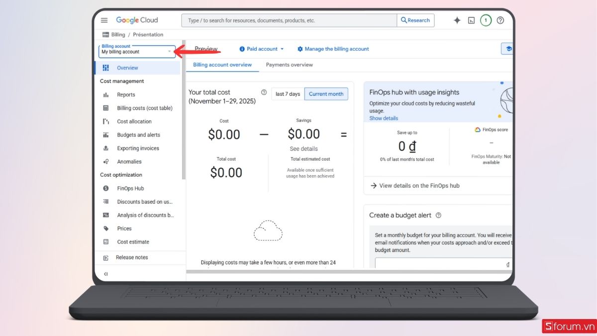 Chọn vào tài khoản bạn đang sử dụng