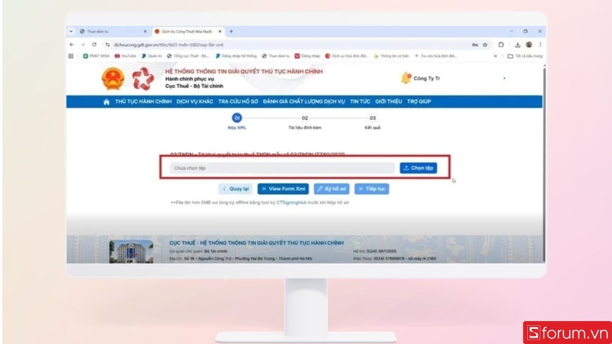 Tiếp tục chọn tệp lên