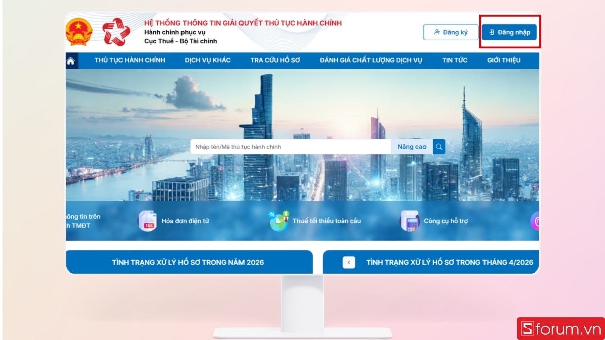 Nhấn vào mục Đăng nhập