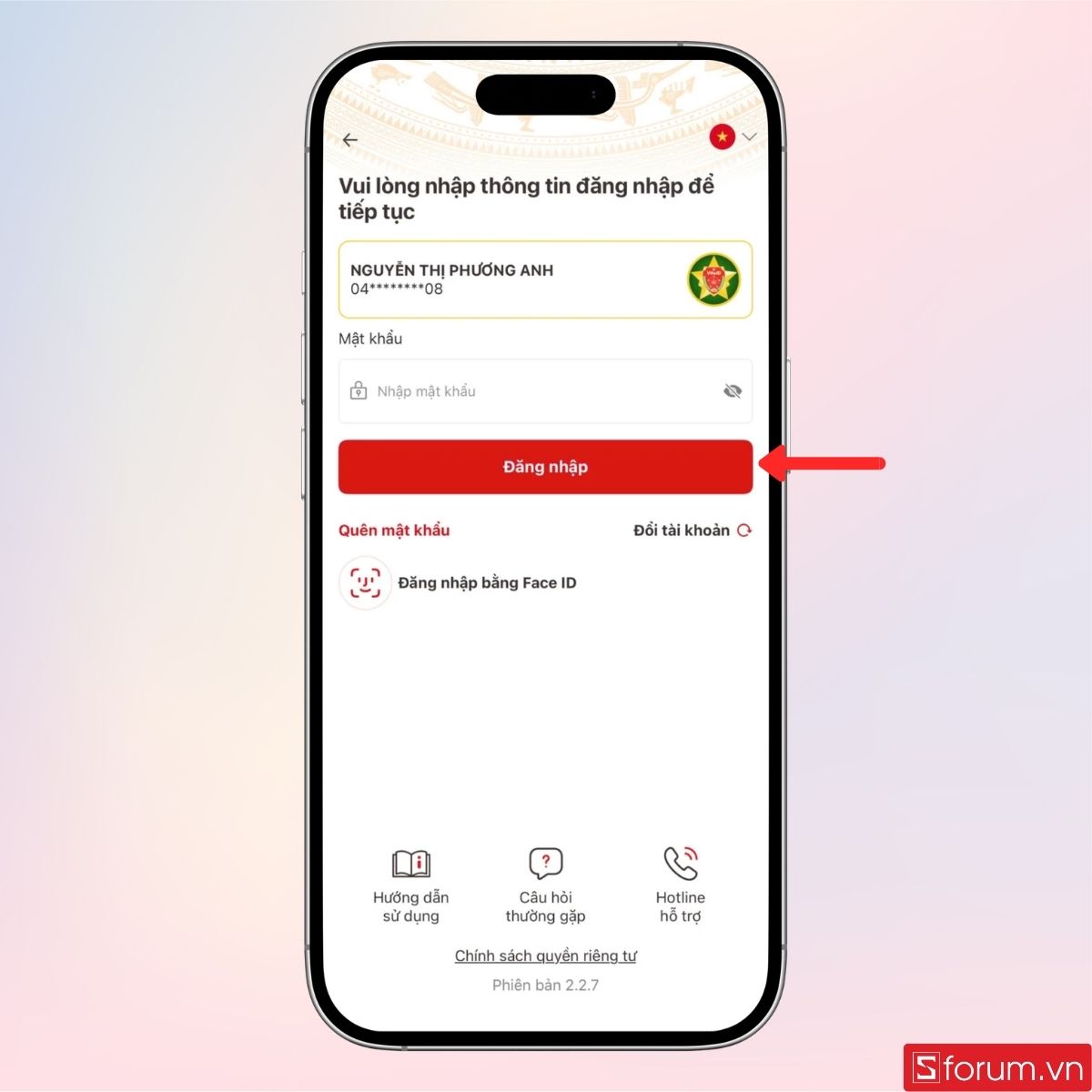 Đăng nhập tài khoản của bạn trên VNeID