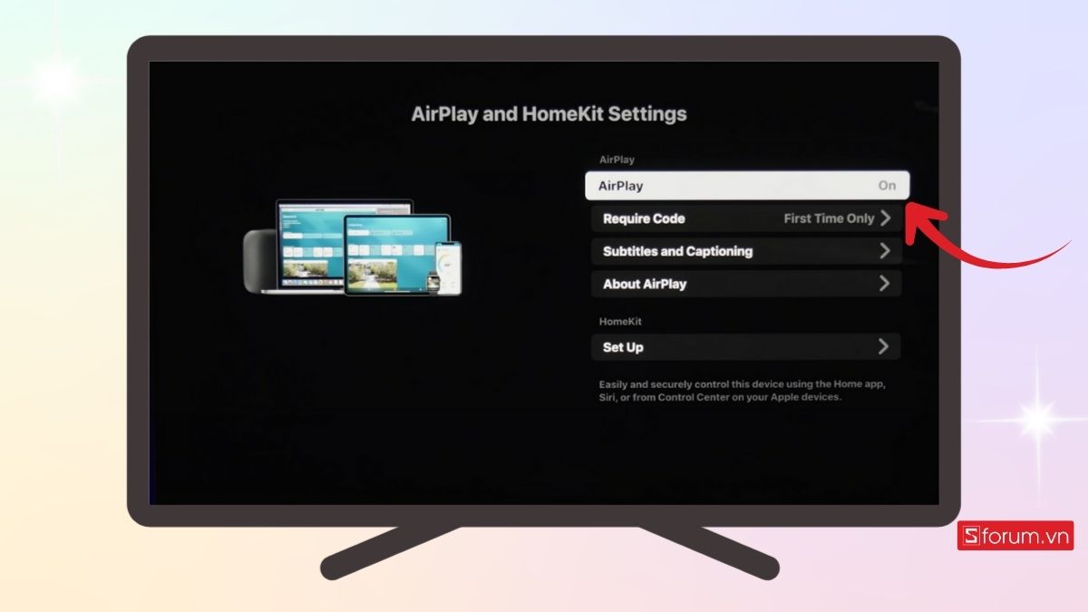 Cách phản chiếu màn hình iPhone lên tivi Sony bằng Airplay - bước 1