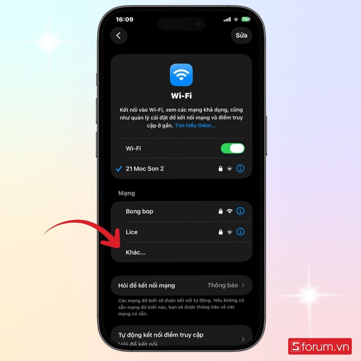 Cách phản chiếu màn hình iPhone lên tivi Sony bằng Wi-Fi Direct - bước 2