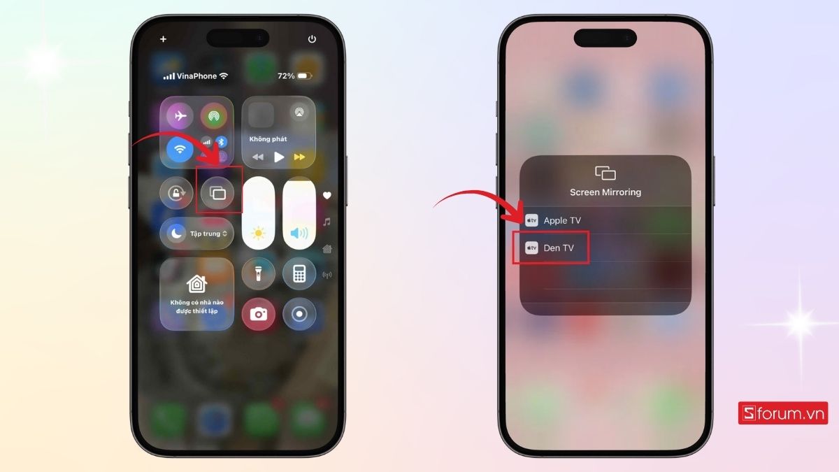 Cách phản chiếu màn hình iPhone lên tivi Sony bằng Airplay - bước 3
