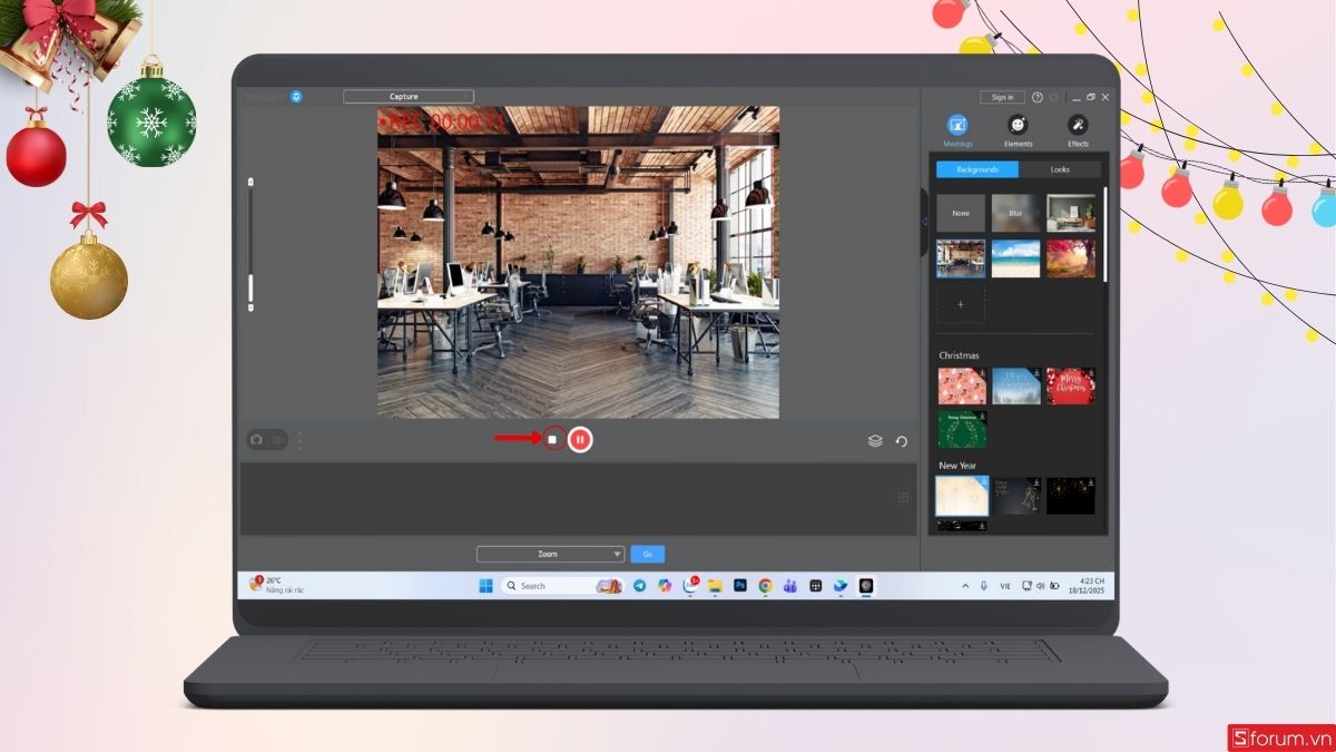 cách quay video bằng laptop Windows bằng ứng dụng bước 4 tiếp theo