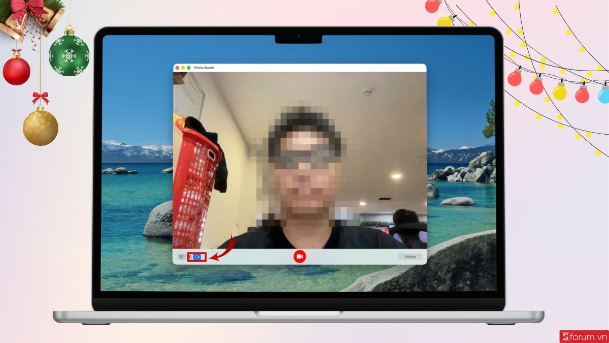 cách quay video bằng laptop bằng photo booth bước 2 tiếp theo