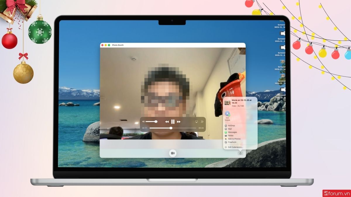 cách quay video bằng laptop bằng photo booth bước 4 tiếp theo