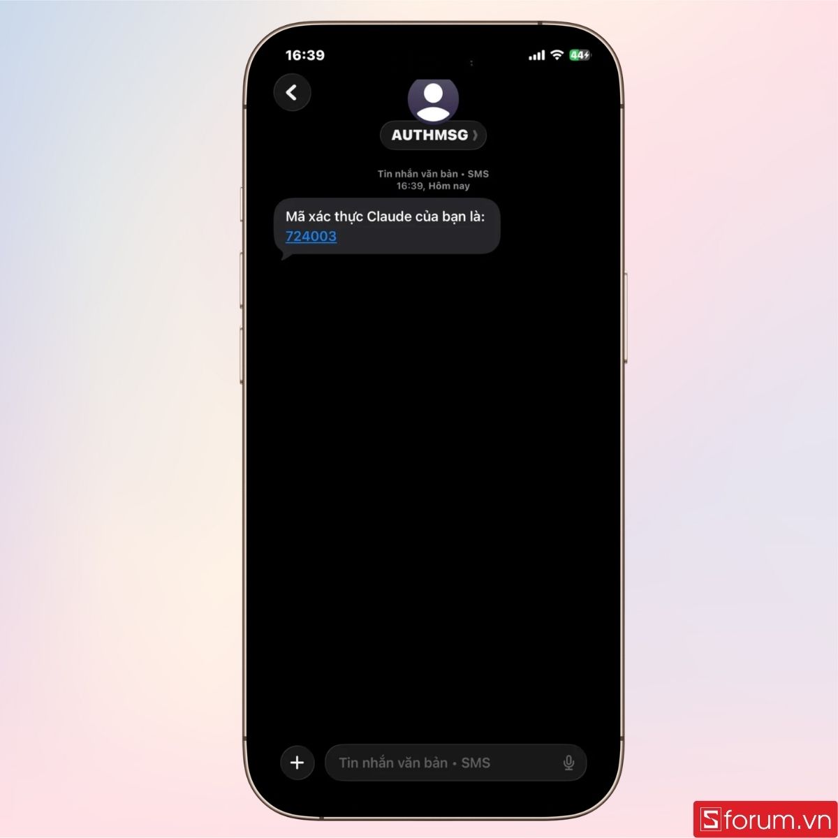 Claude AI sẽ gửi mã xác nhận về điện thoại của bạn