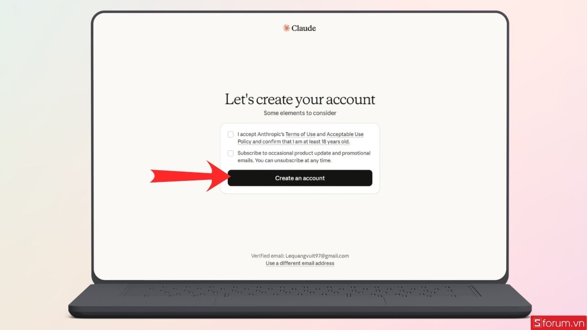Đồng ý các điều khoản liên quan để tạo ttàikhoanr