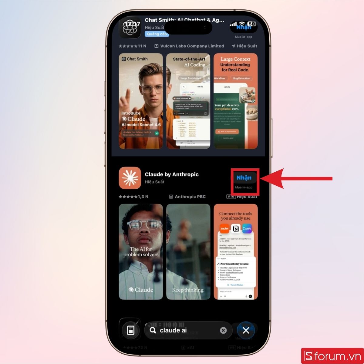 Nhấn nhận để tải ứng dụng