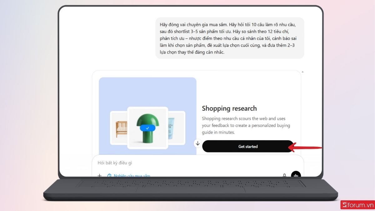 Nhấn Get Started để bắt đầu