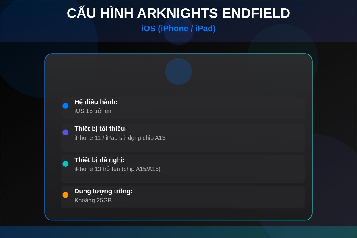 Cấu hình Arknights Endfield trên iOS