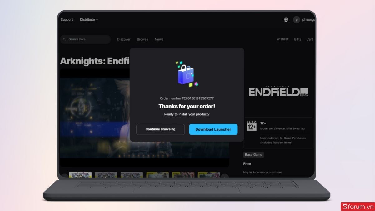 Đặt trước game thành công