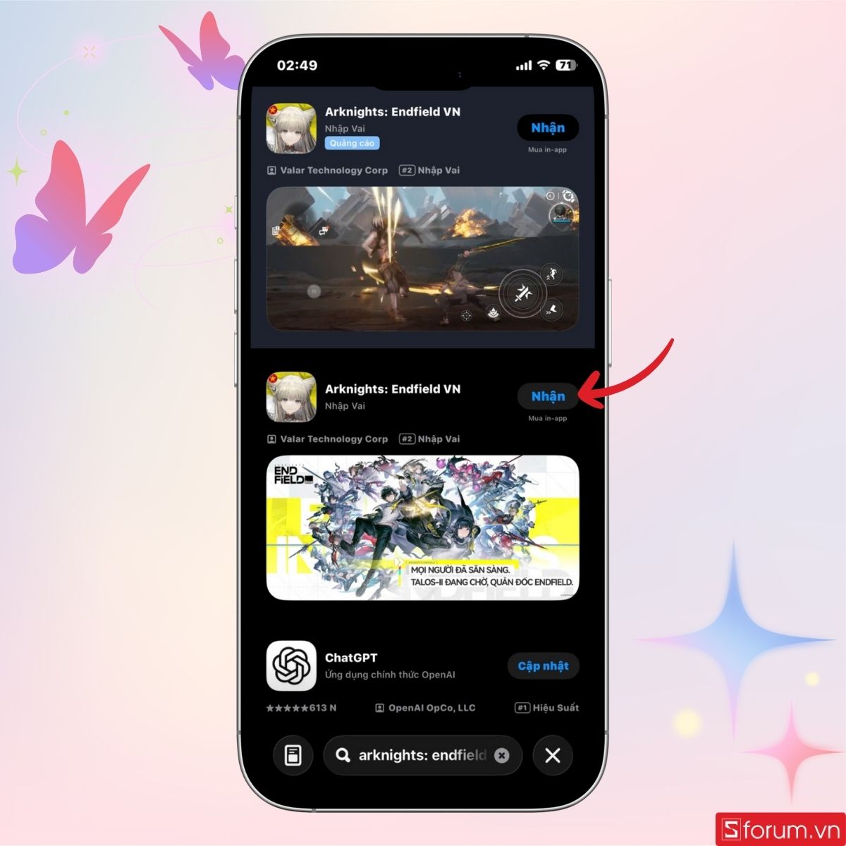 Truy cập vào link tải Arknights Endfield trên điện thoại