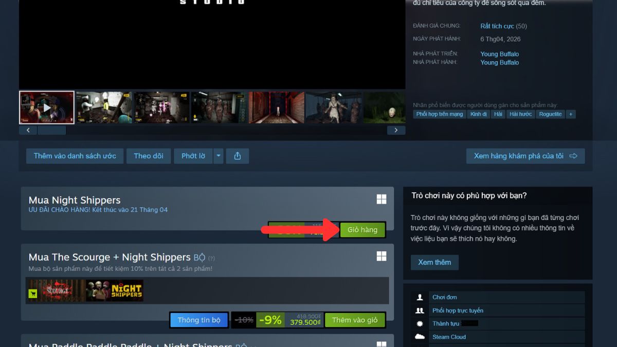 Tiến hành mua game