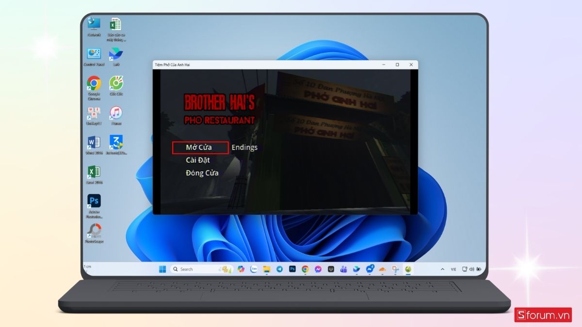 Mở cửa để bắt đầu chơi game