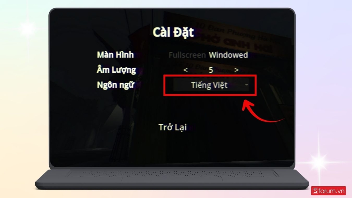 Điều chỉnh ngôn ngữ khi chơi game