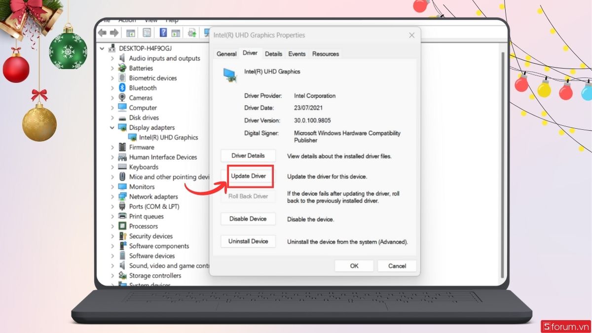 Nhấn chọn Update Driver