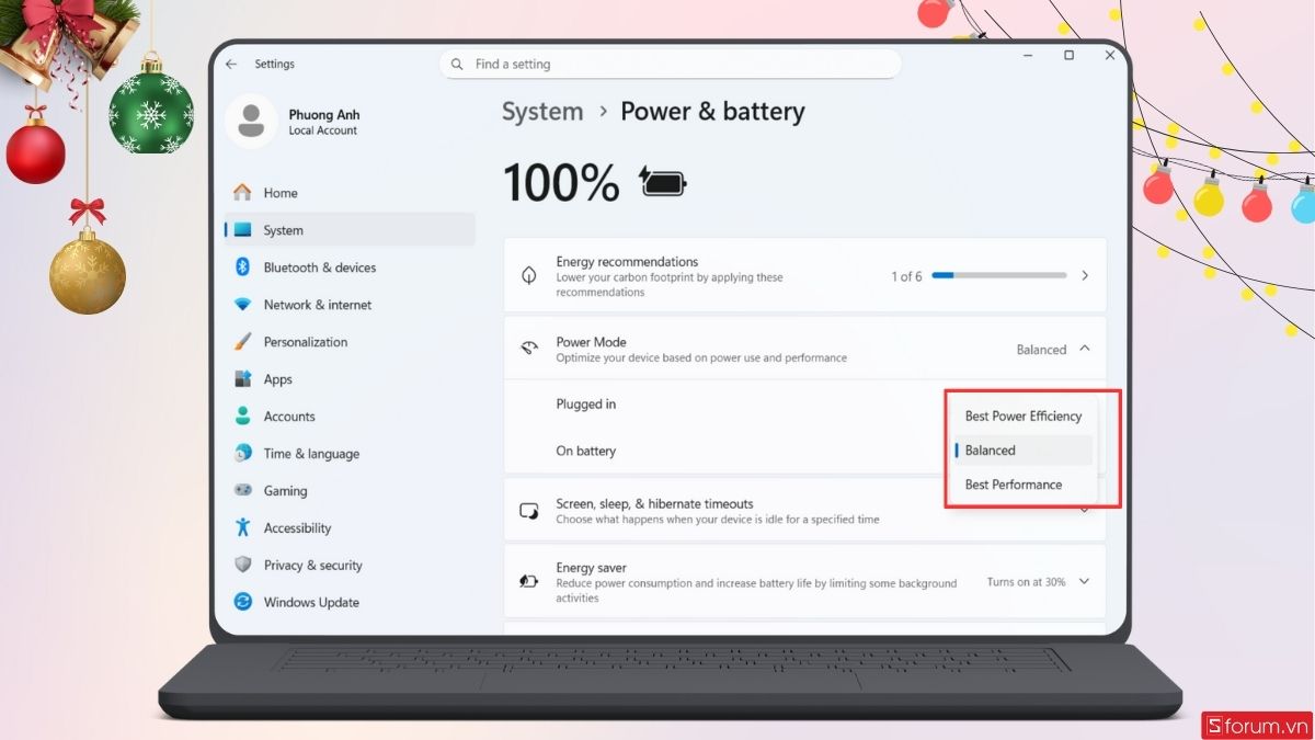 Chọn tùy chọn phù hợp
