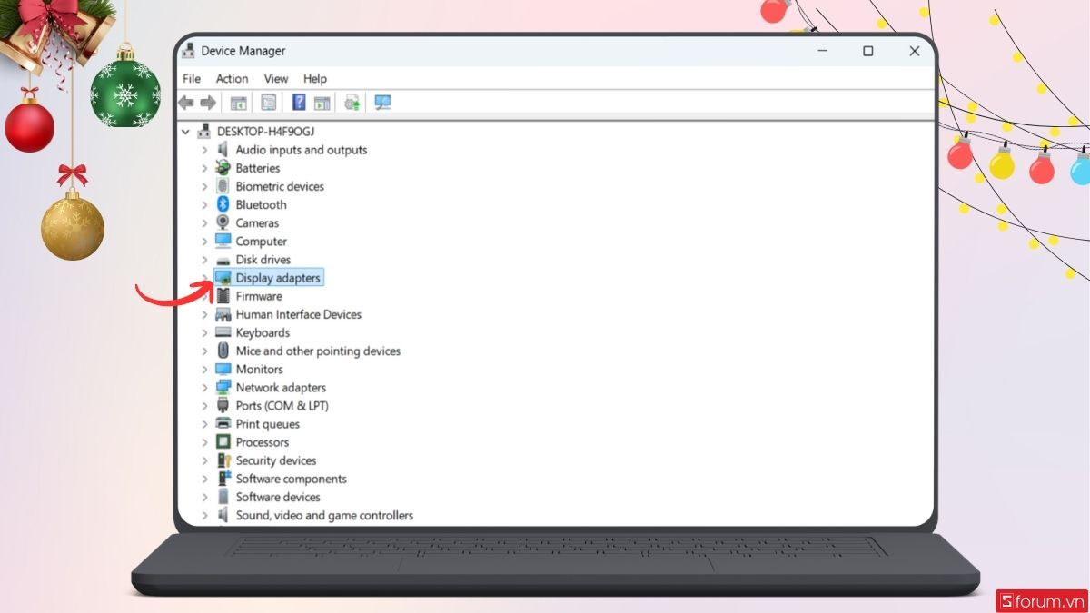 Nhấn vào phần Display adapter