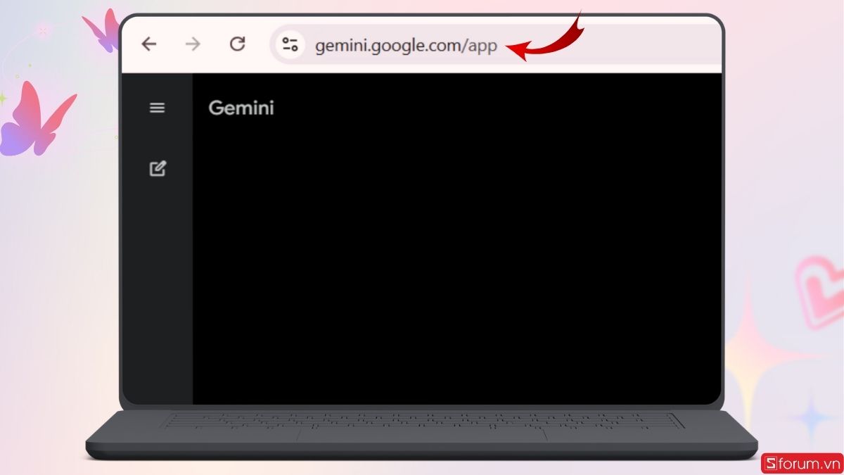 Truy cập vào trang web Gemini trên máy tính
