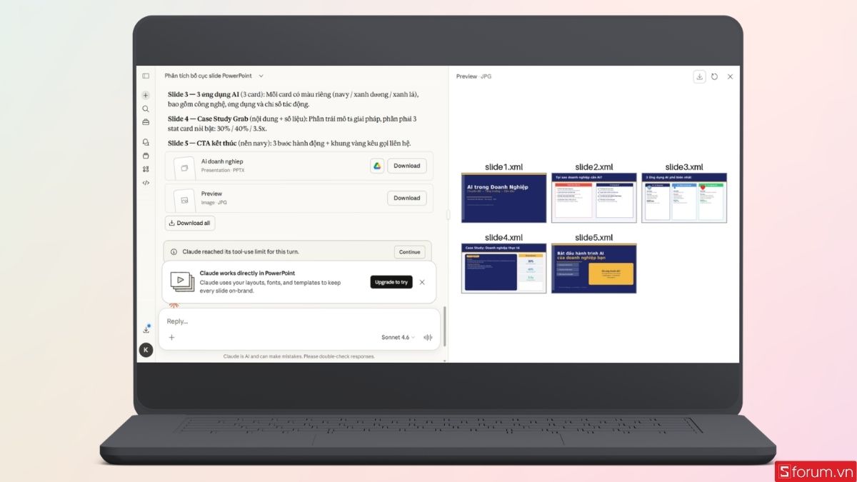 Kết quả hoàn tất và bạn có thể tải file PP về máy