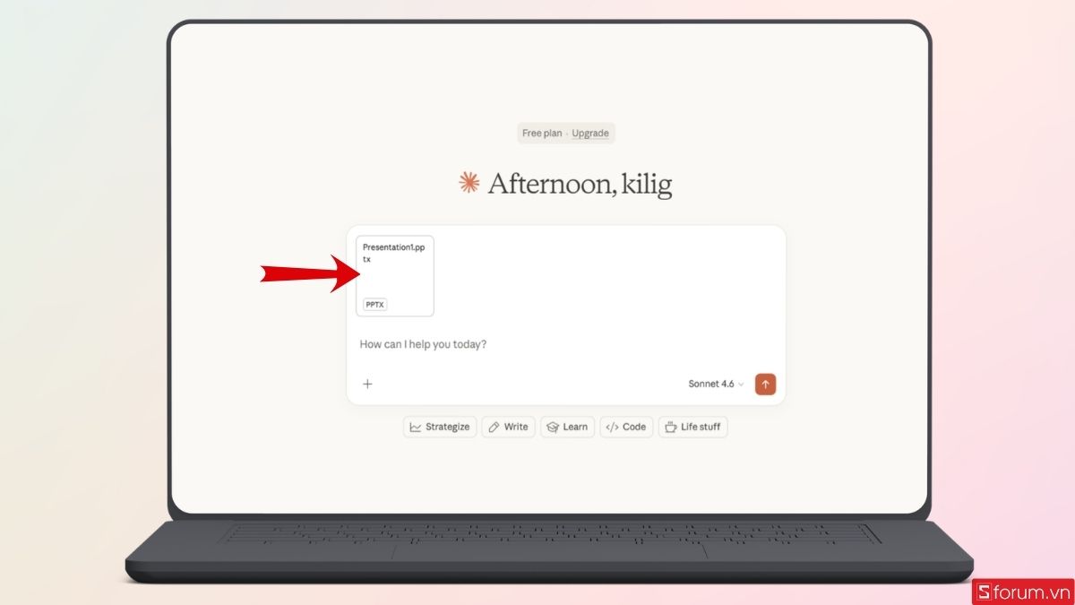 File PowerPoint được tải lên hoàn tất