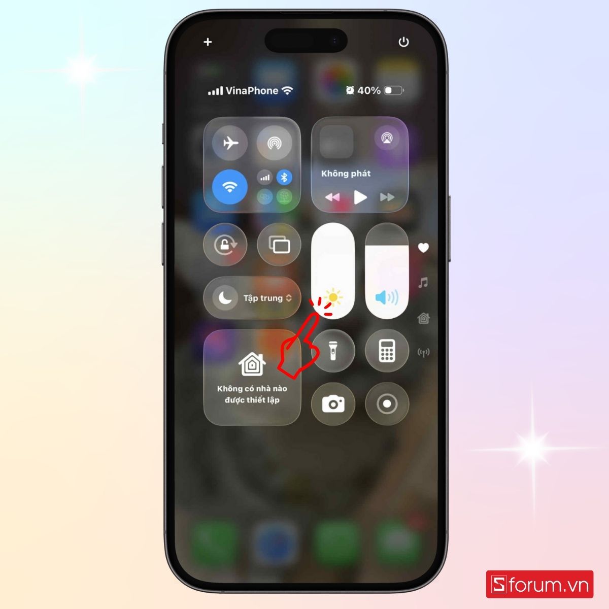 Tắt chế độ bảo vệ mắt trên iPhone trong Trung tâm điều khiển - bước 2