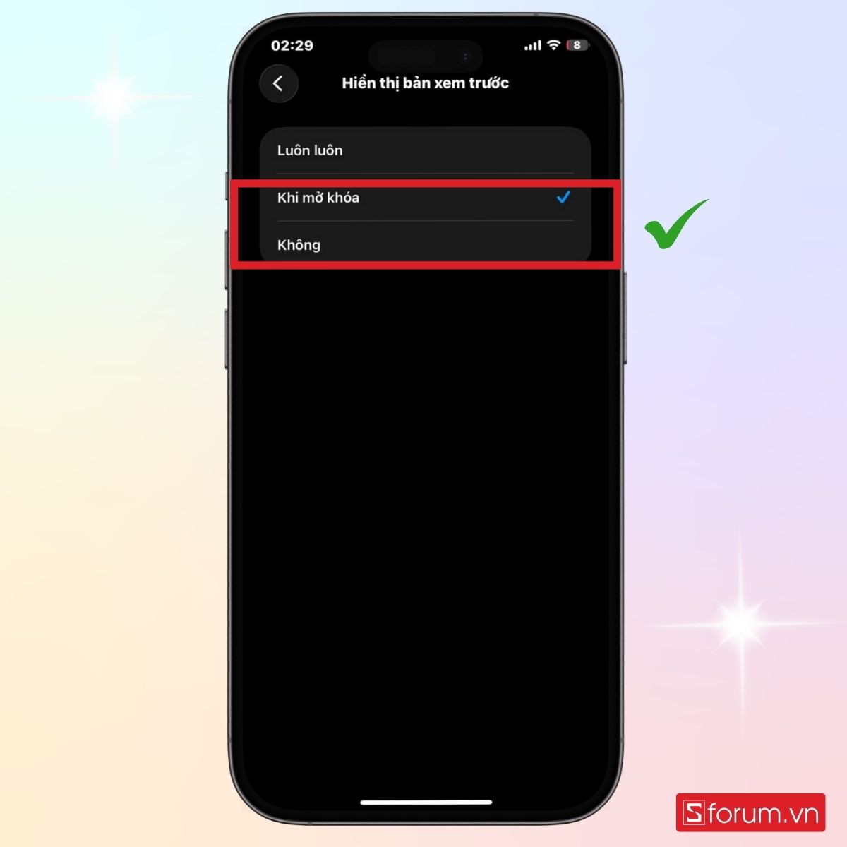 Chọn cách hiển thị thông báo trên màn hình khóa iPhone