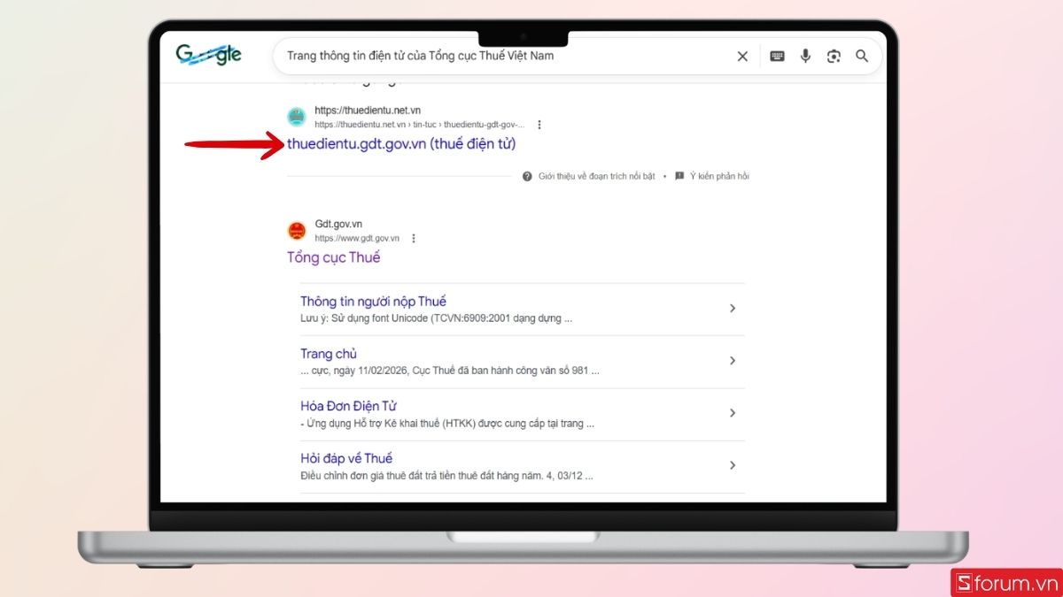 Truy cập trang Trang thông tin điện tử của Tổng cục Thuế Việt Nam