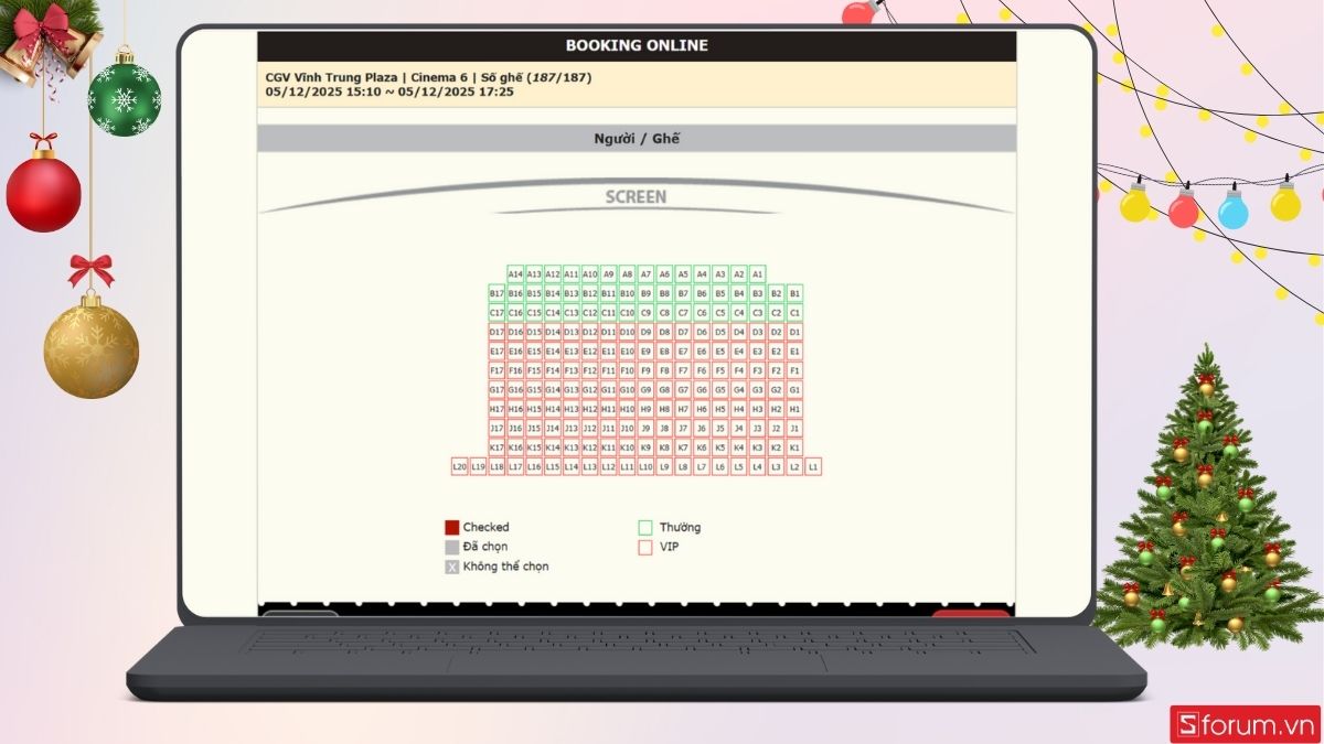 Chọn số ghế bạn muốn