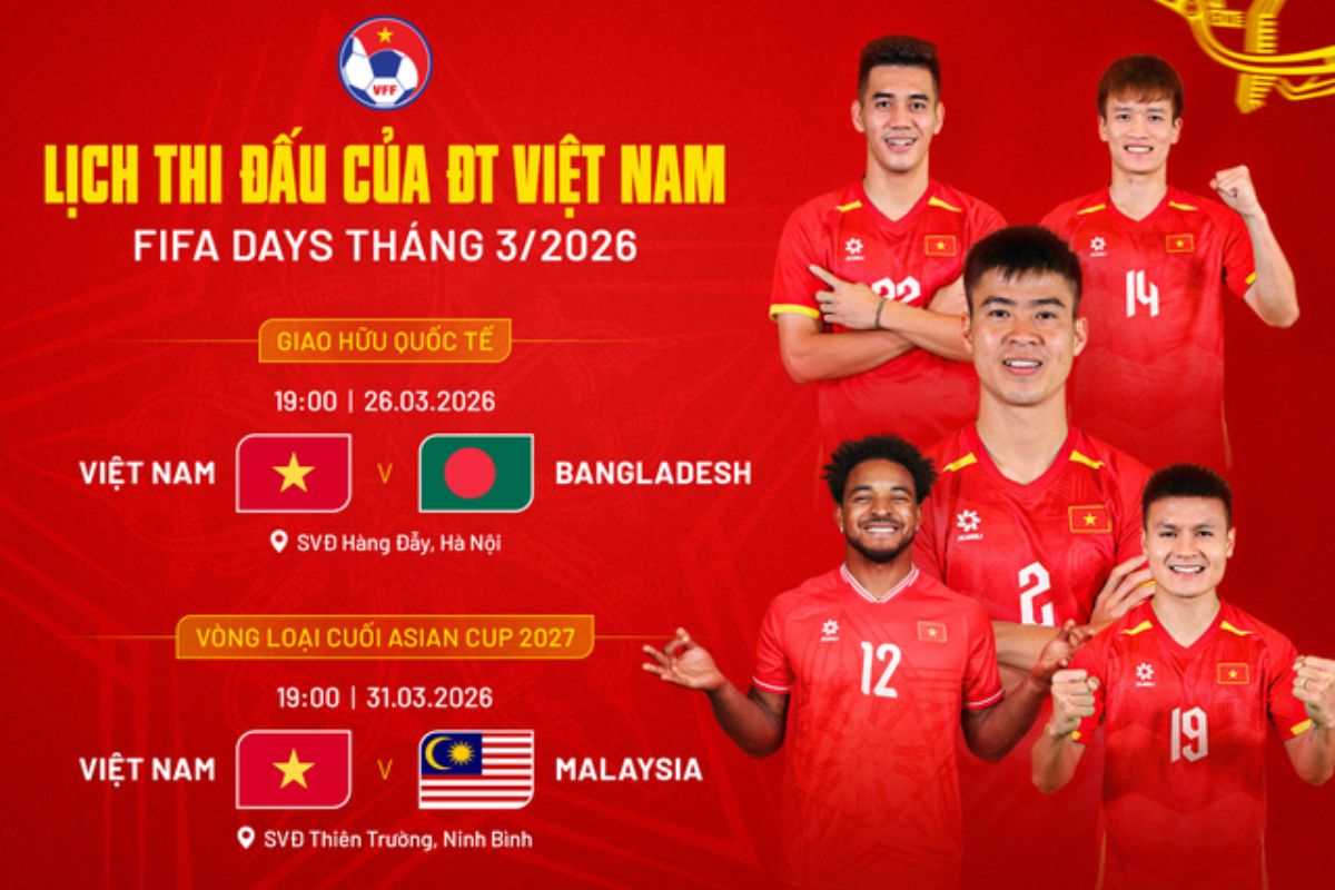 Trận đấu Malaysia vs Việt Nam diễn ra vào ngày 31/3