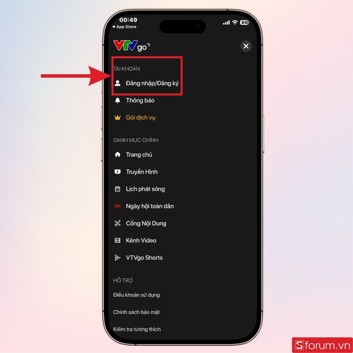 Đăng nhập/Đăng ký tài khoản tại đây