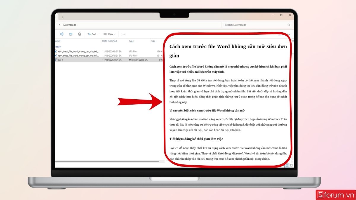 Sau khi hoàn tất, bạn có thể nhìn thấy nội dung xem trước như hình