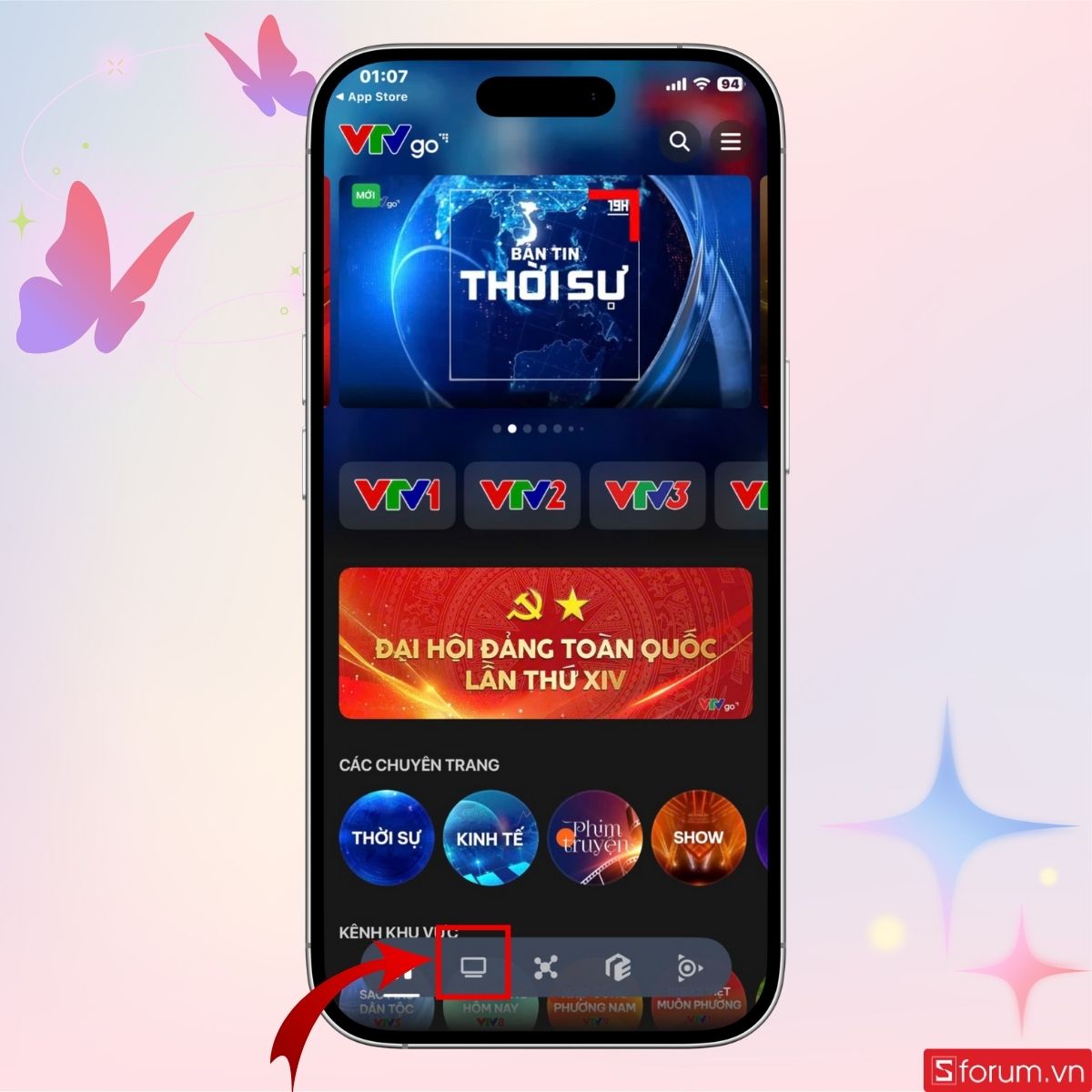 Nhấn vào biểu tượng như hình