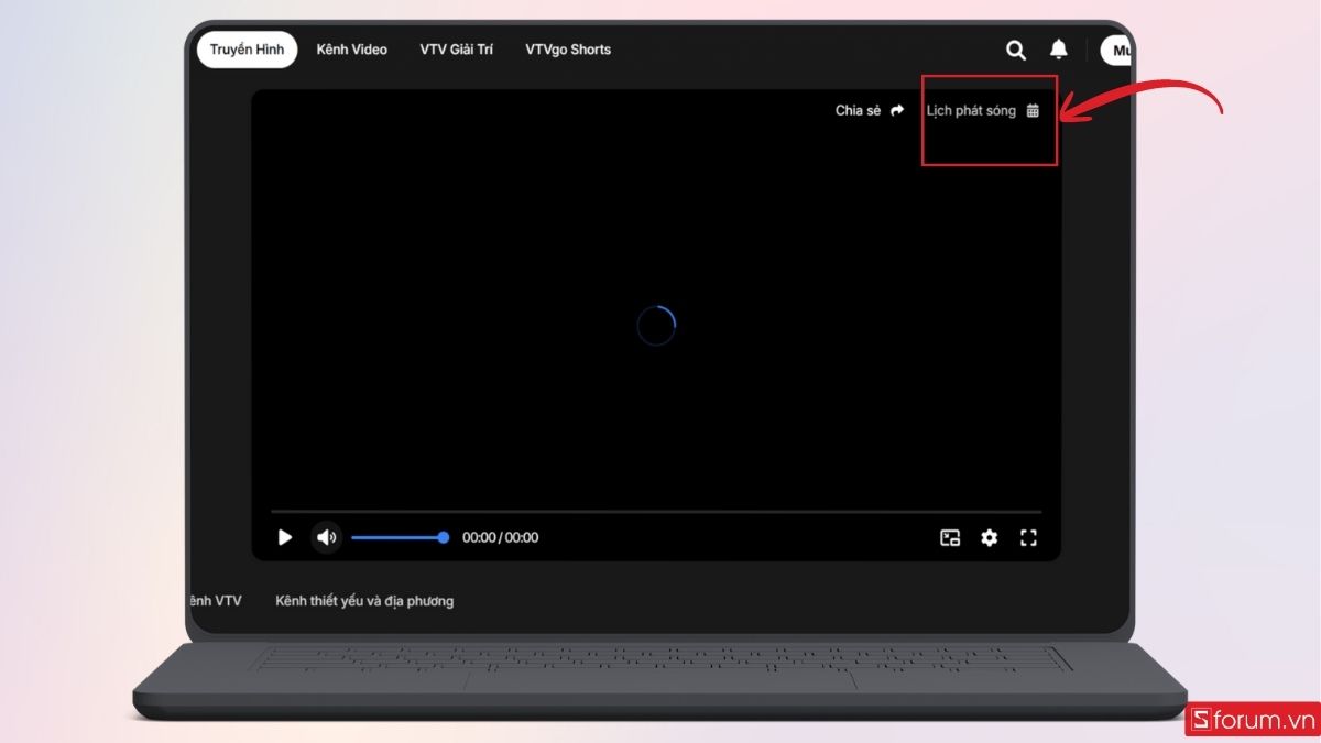 Nhấn vào Lịch phát sóng