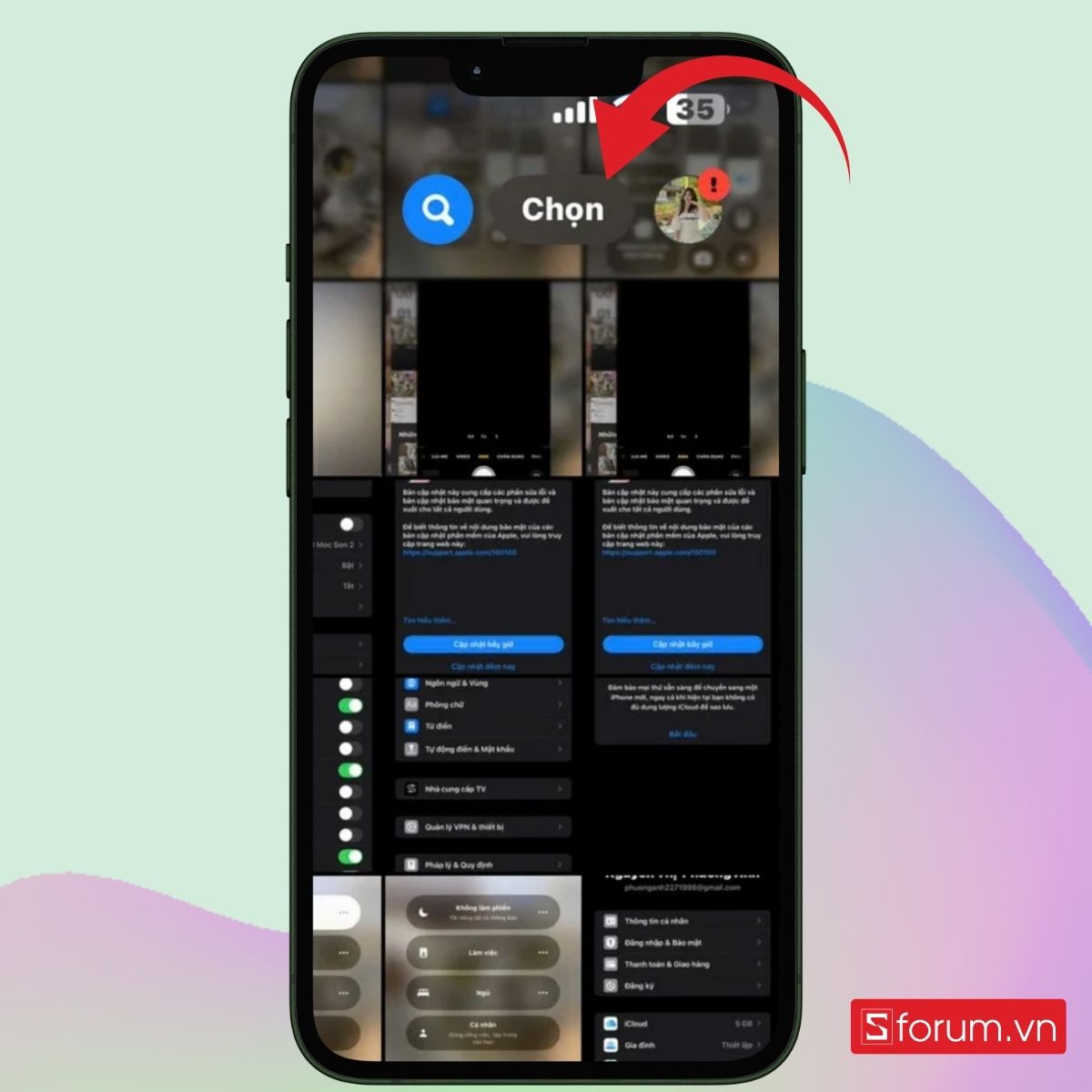 Nhấn vào nút Chọn để bắt đầu xóa nhiều ảnh