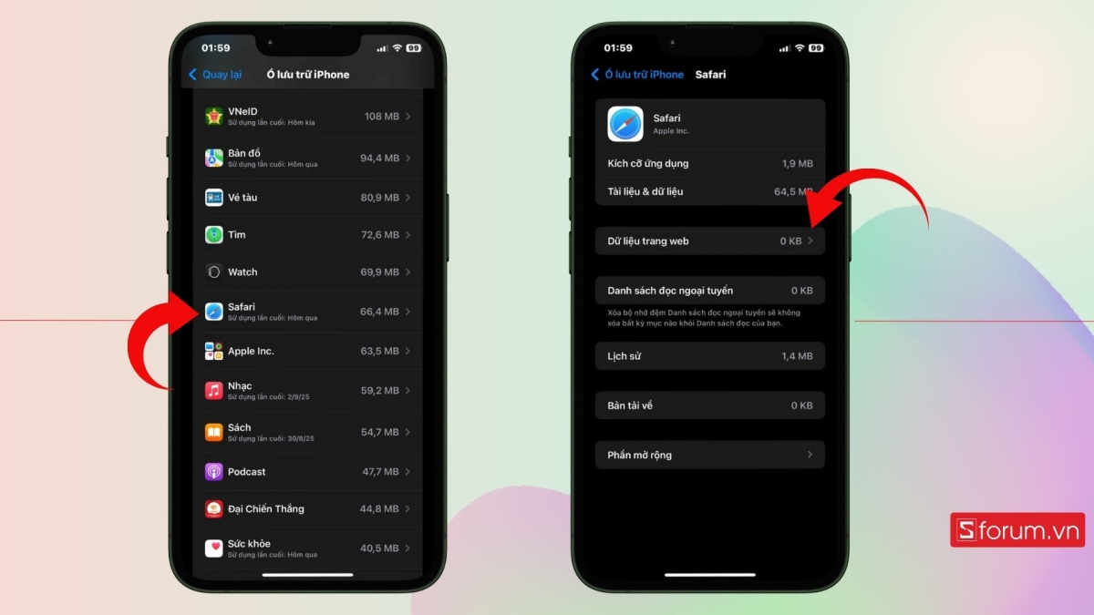 hướng dẫn Cách xoá bộ nhớ đệm Safari trên iPhone bước 2