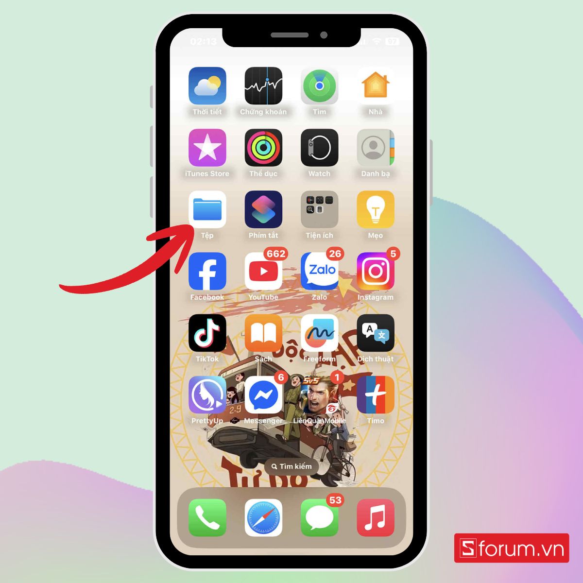 hướng dẫn Cách xoá bộ nhớ đệm trên iPhone bằng trình dọn rác bước 1