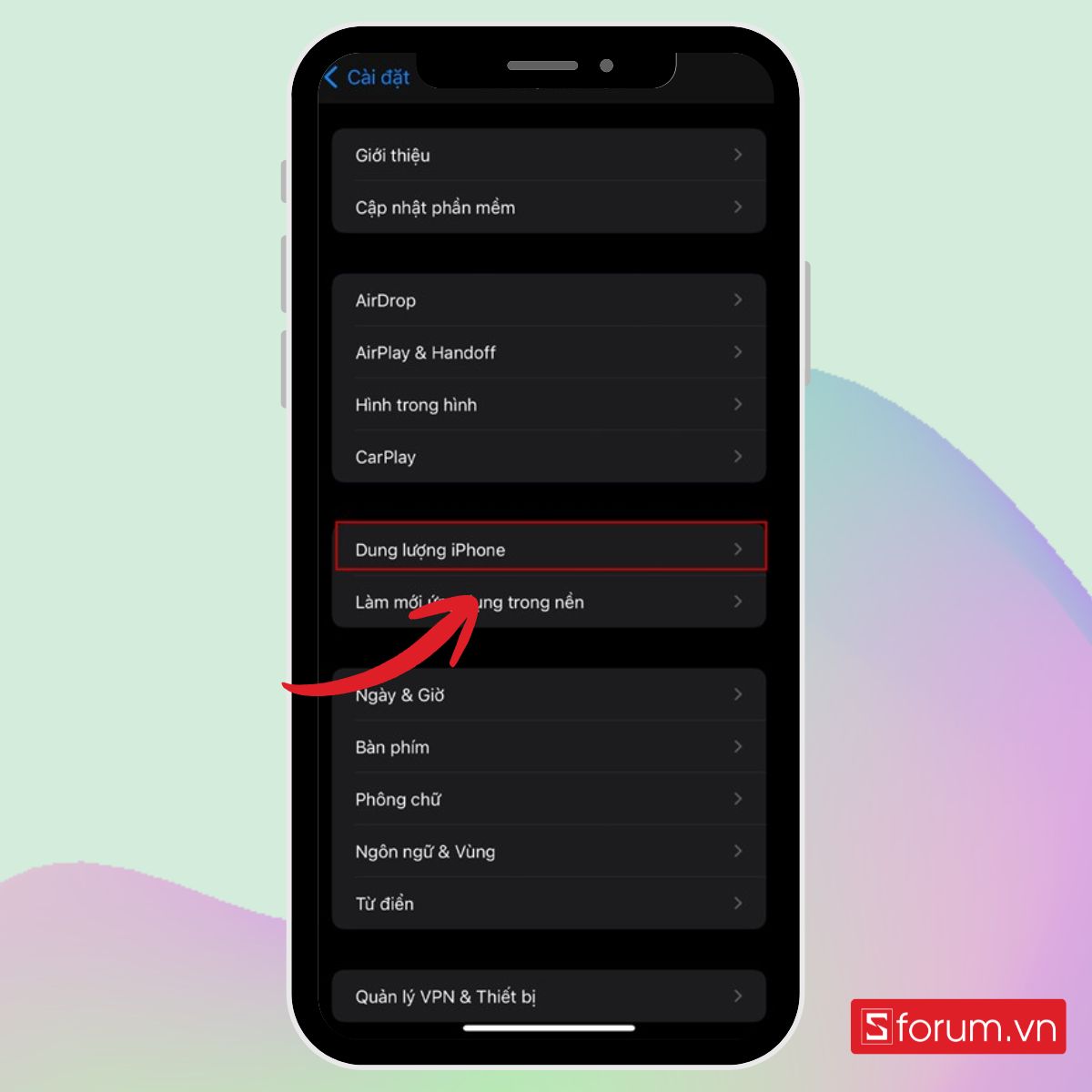 hướng dẫn Cách xoá bộ nhớ đệm trên iPhone trong bản cập nhật phần mềm hệ thống bước 2
