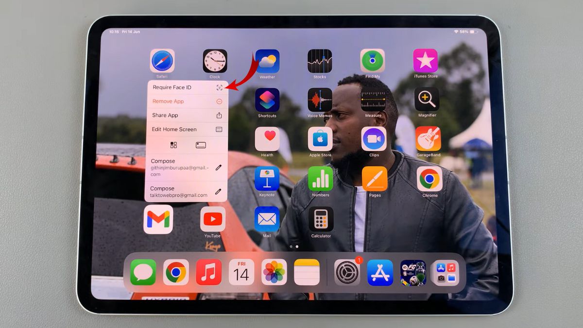 Tìm và nhấn giữ một ứng dụng muốn khóa rồi chọn khóa bằng Face ID