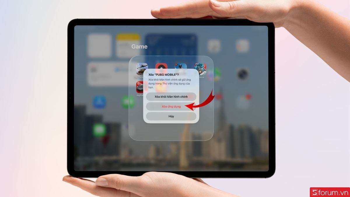 Tiếp tục chọn Xóa ứng dụng