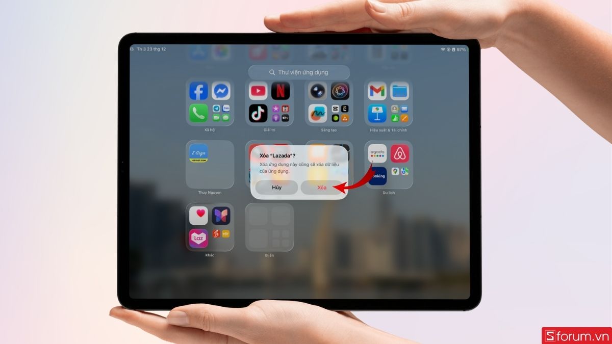Nhấn Xóa một lần nữa để xác nhận thao tác