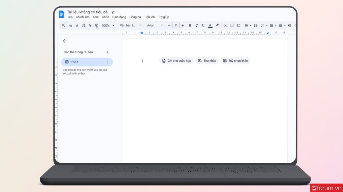 Mở một trình duyệt soạn thảo văn bản