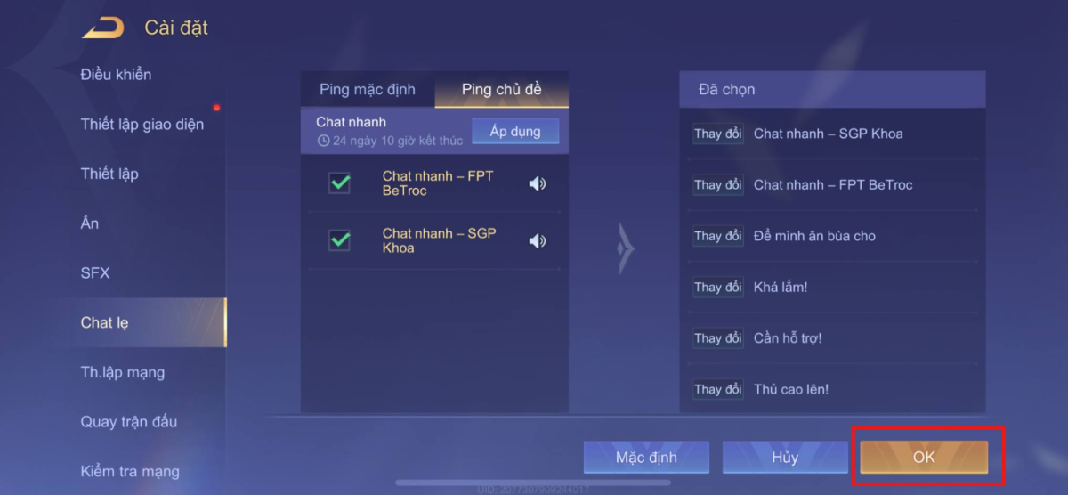 Lưu thay đổi để hoàn tất