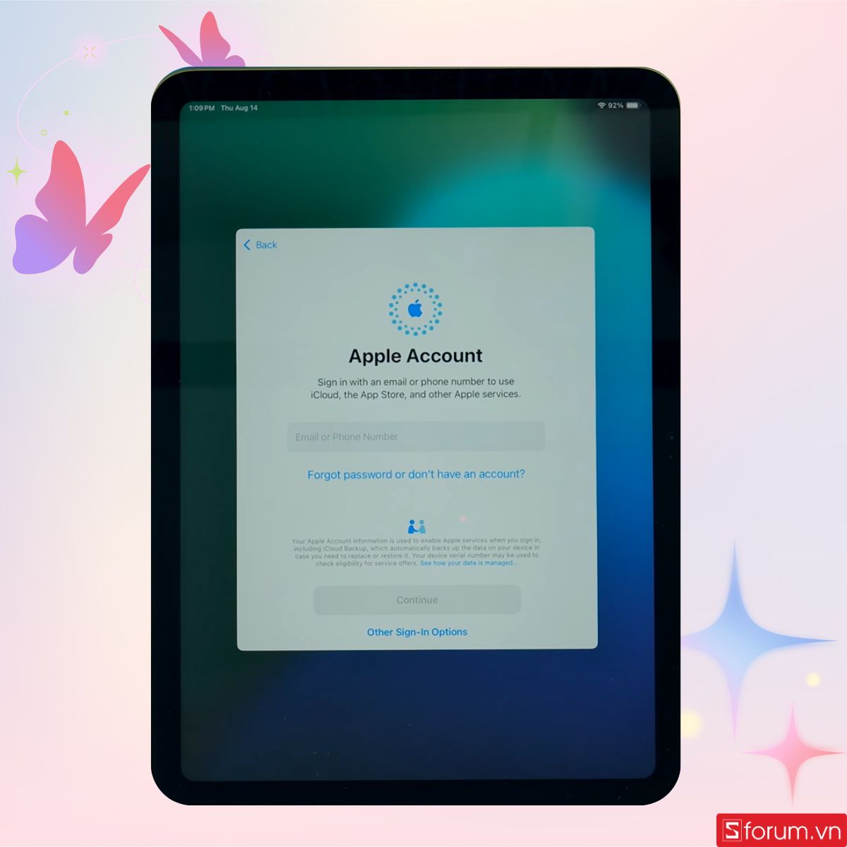 Đăng nhập vào tài khoản Apple của bạn