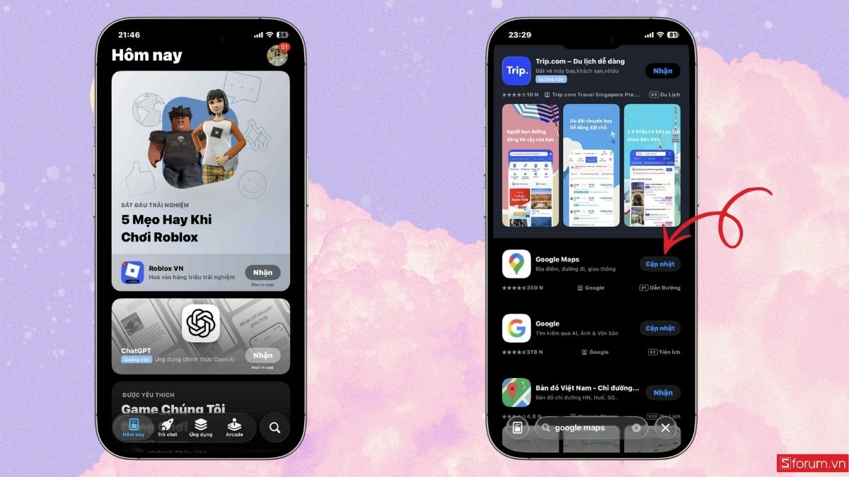 Cập nhật Google Maps trên iPhone