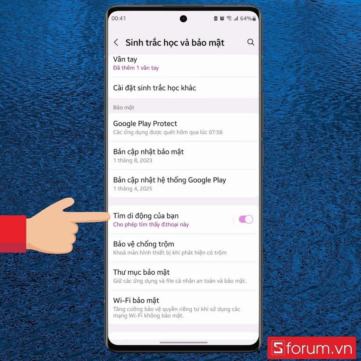 Bật Find My Mobile trên Samsung